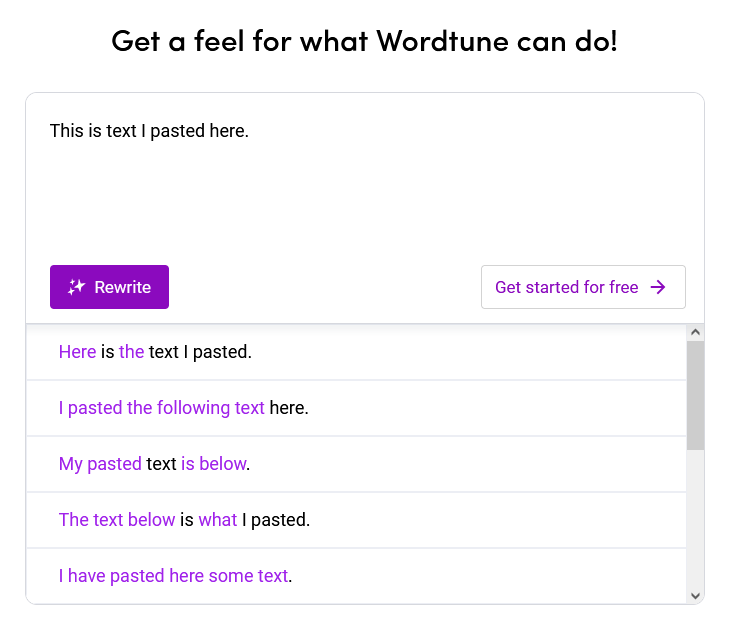 wordtune personal writing editor rewrite feature
