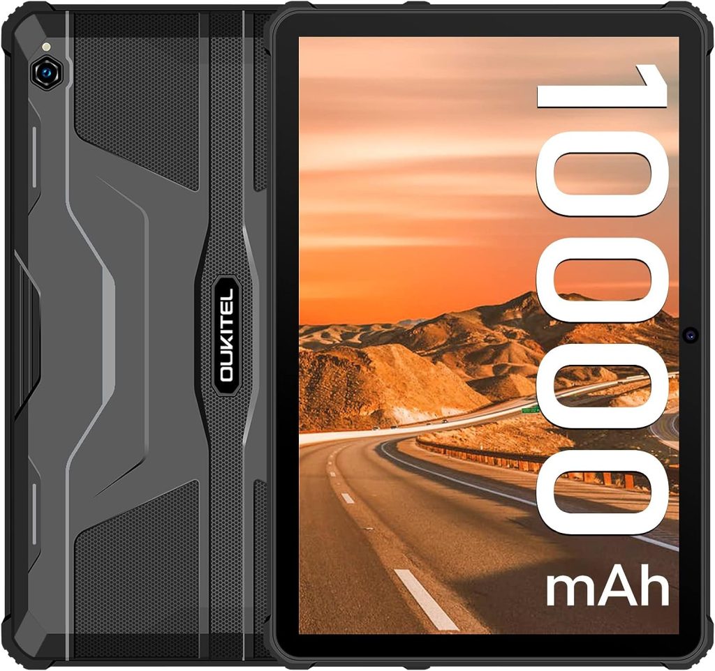 A rugged tablet power with a 10,000 MAH battery.